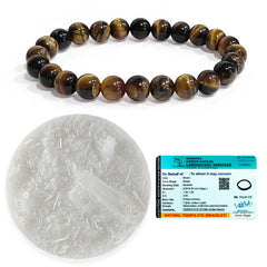 Tiger Eye Bracelet Original Certified with Selenite Plate