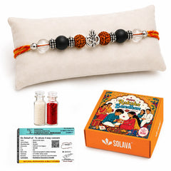 Natural Trinetra Crystal Rakhi for Brother and Bhabhi