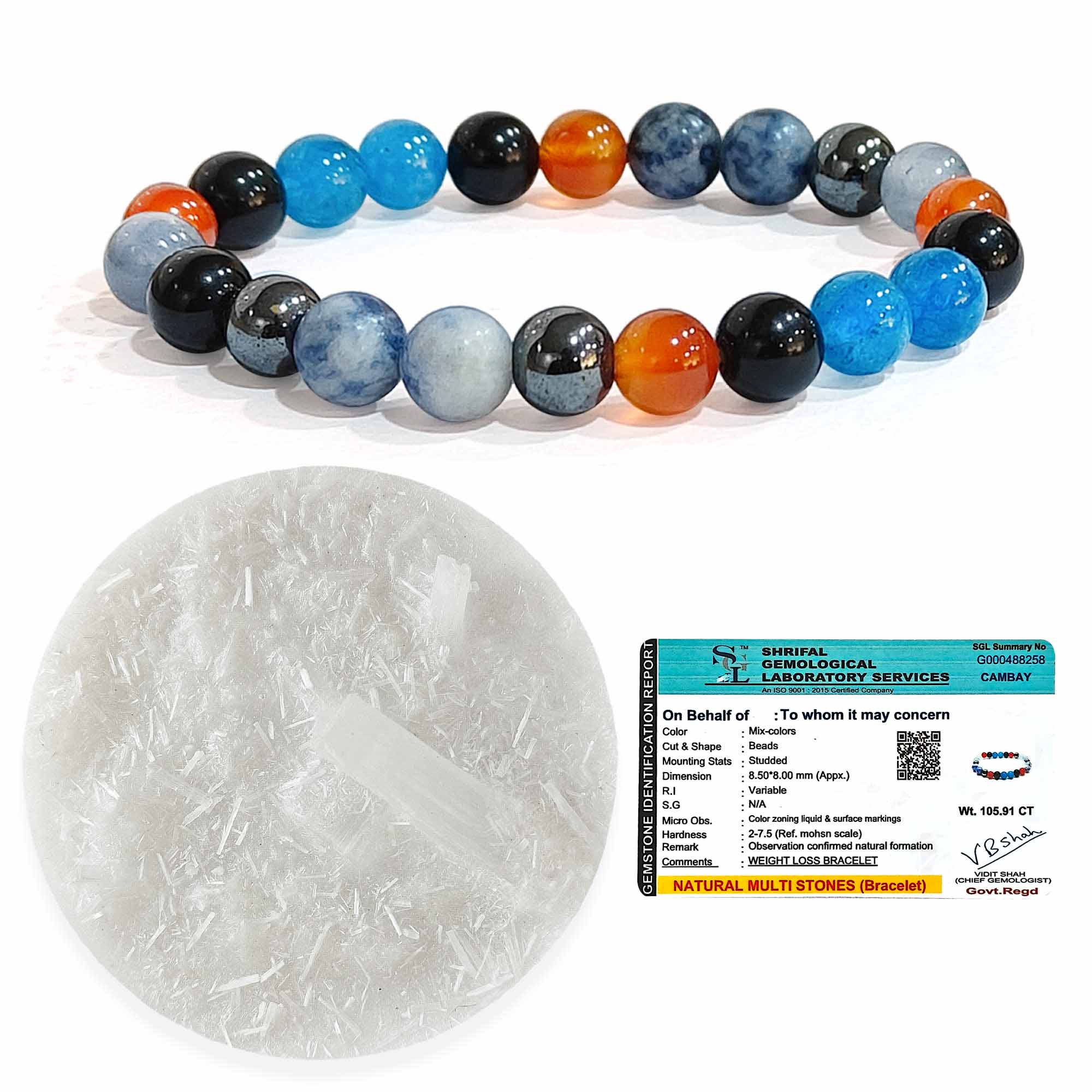 Original Weight loss Bracelet with Raw Selenite Plate
