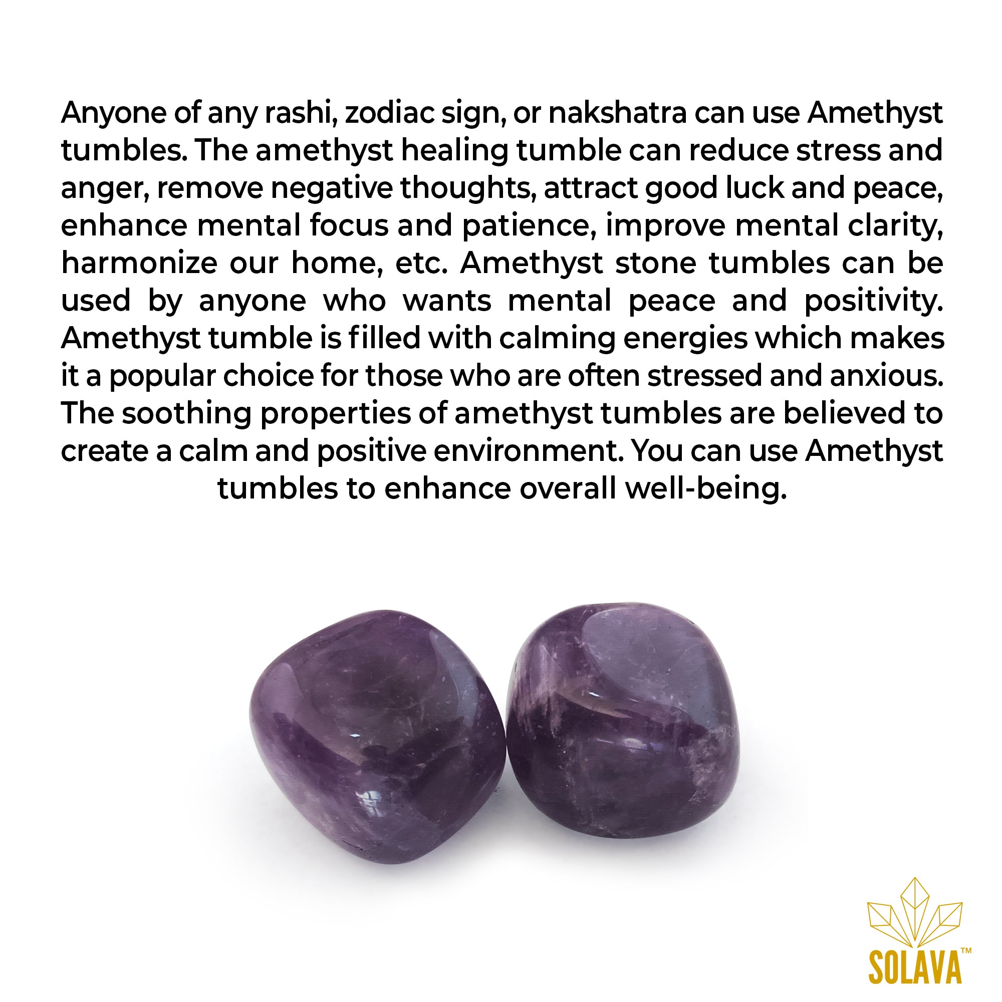 Original Amethyst Tumble for Anxiety and Stress