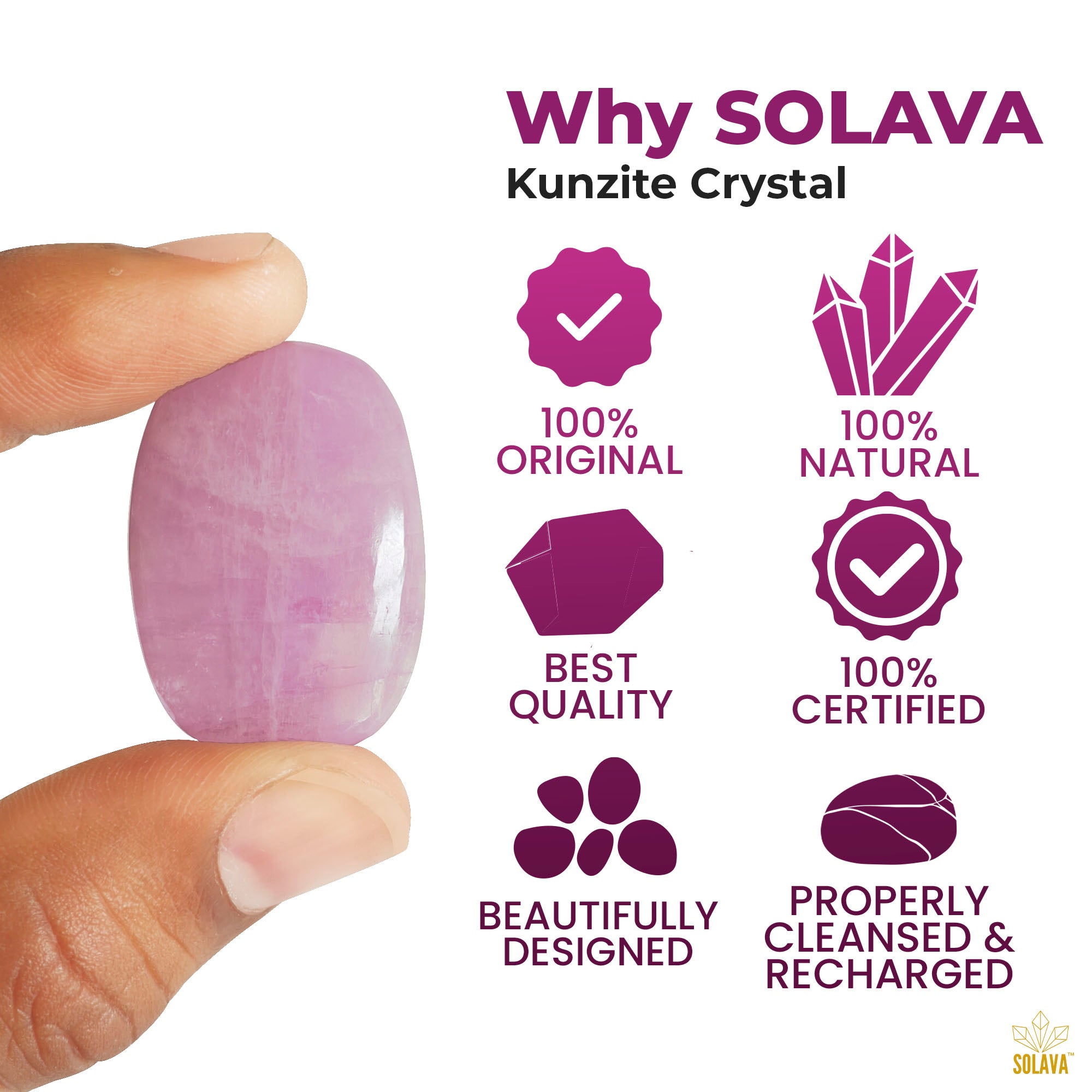 Natural Kunzite Crystals Original Certified