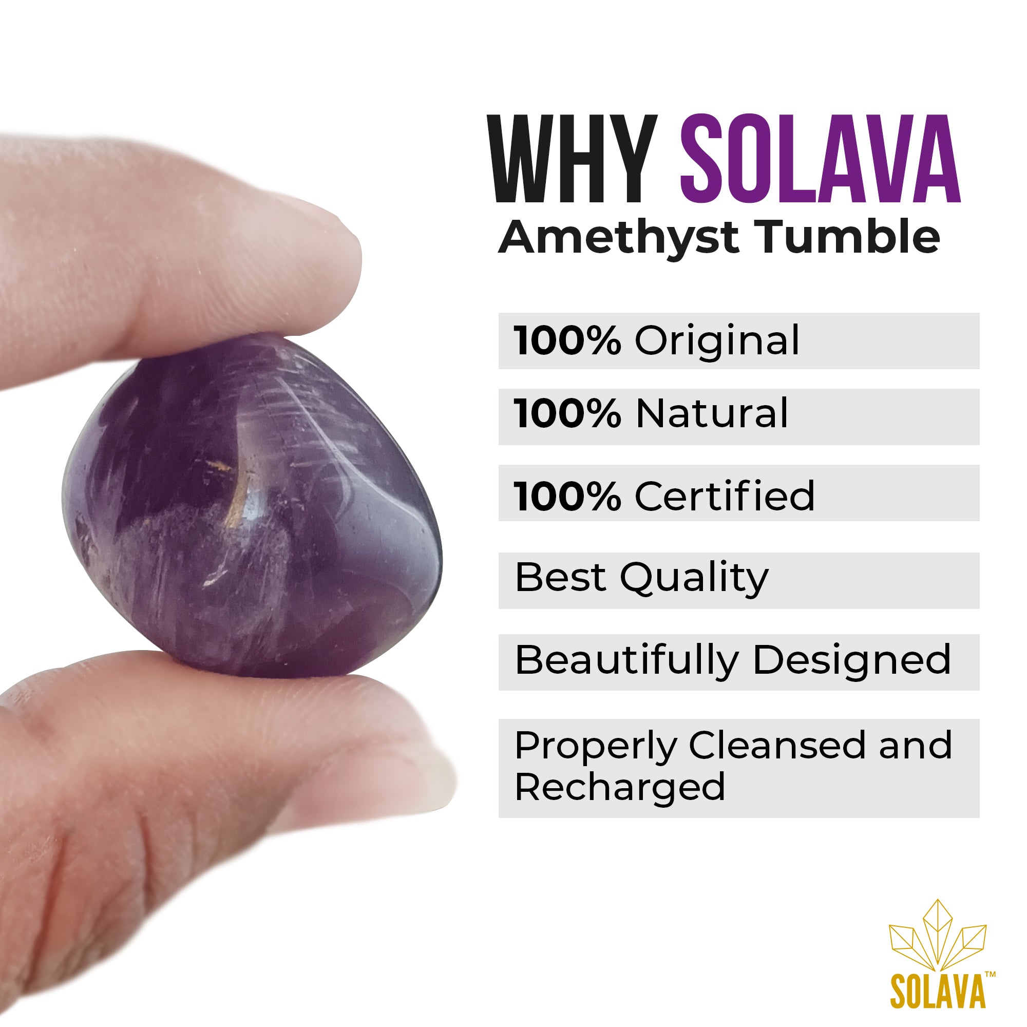 Original Amethyst Tumble for Anxiety and Stress