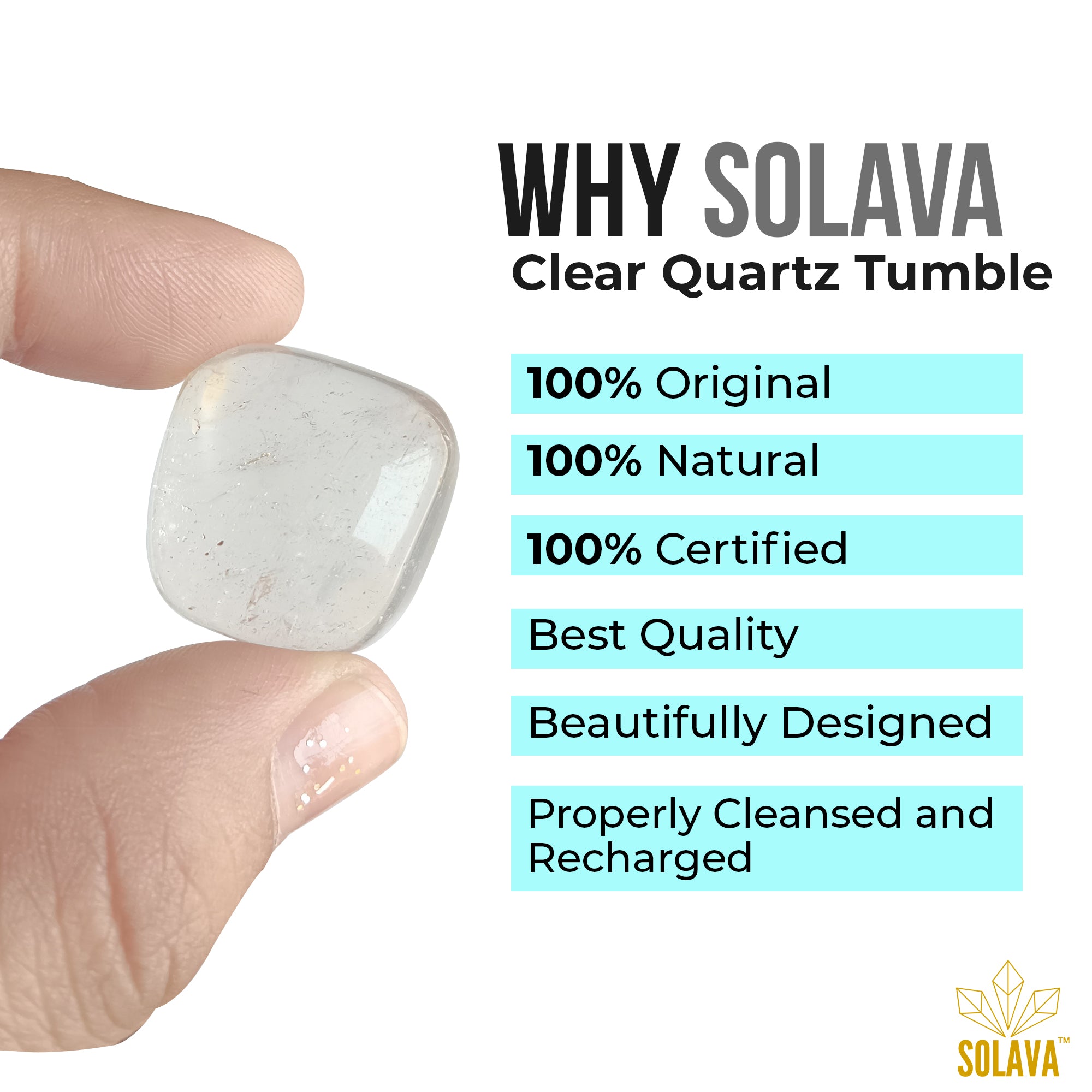 Original Clear Quartz Crystal Tumble