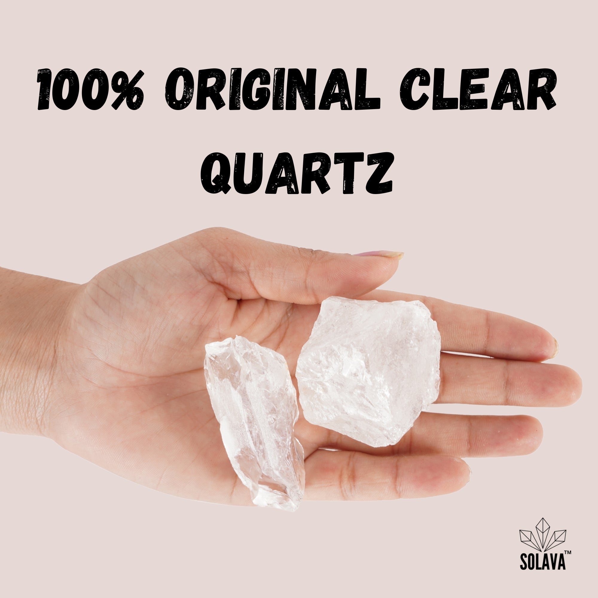 Natural Clear Quartz Crystal Stone Original Certified - Raw - 2 Piece