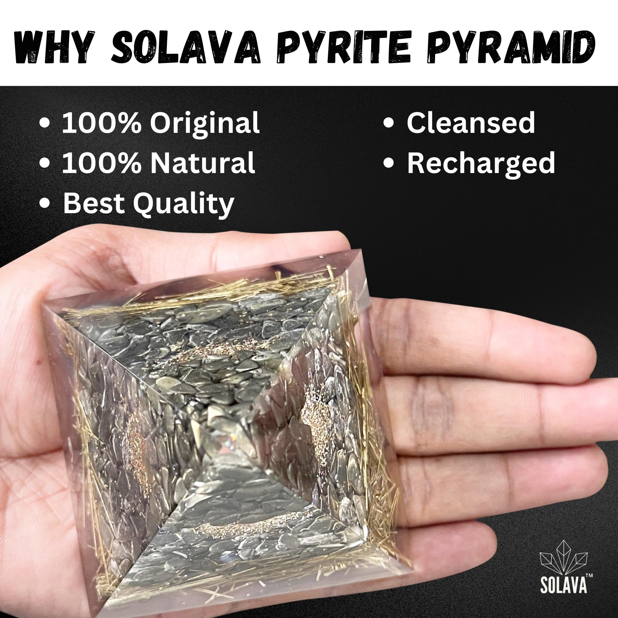 Table Salt Pyrimid Buy Original Pyrite Crystal Pyramid – SOLAVA WORLD